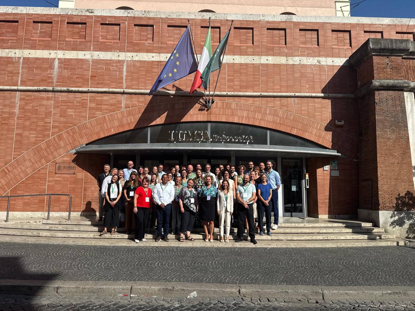 CIRCOLINK partners group photo in front of LUMSA University in Rome